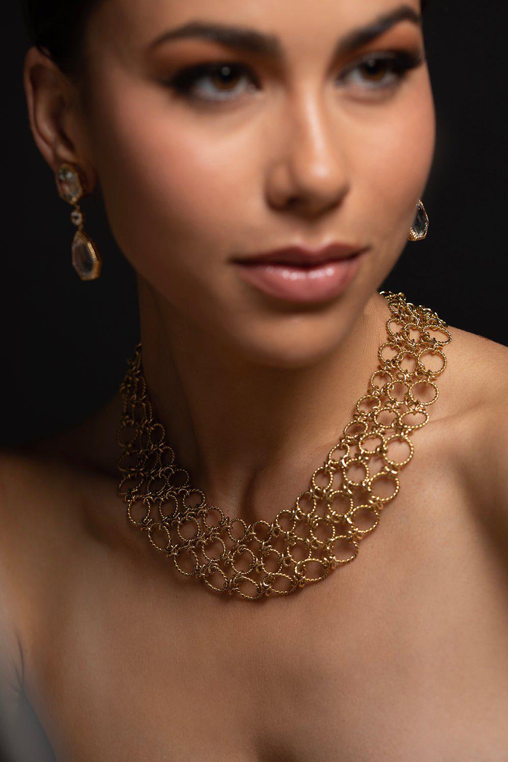 VERDURA-Lace Necklace-YELLOW GOLD