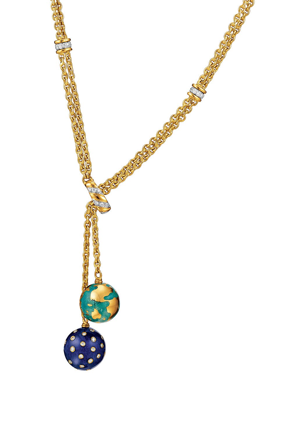VERDURA-Night And Day Lariat Necklace-YELLOW GOLD