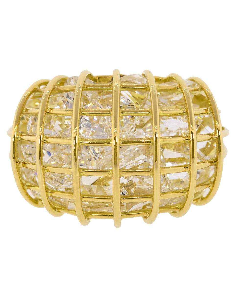 VERDURA-Rock Crystal Cage Ring-YELLOW GOLD