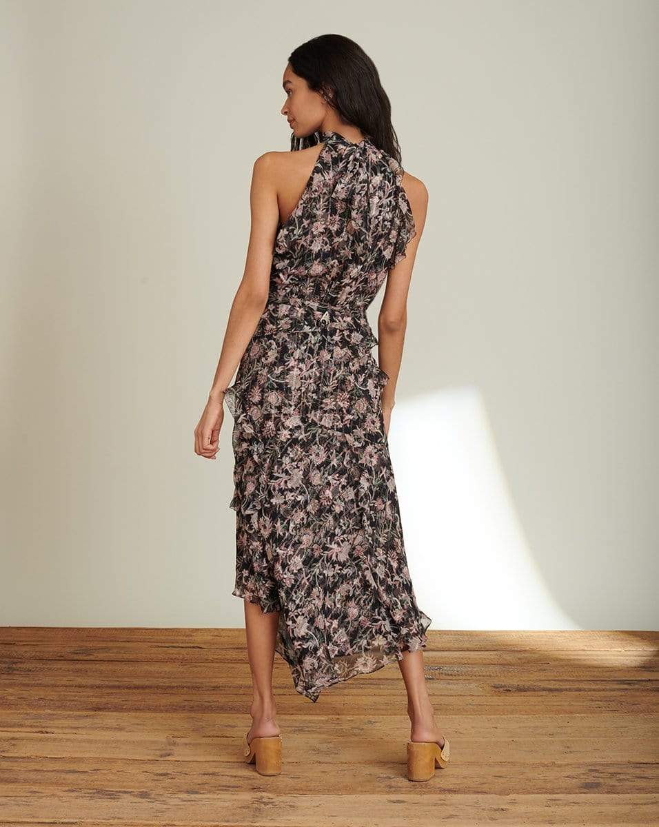 VERONICA BEARD-Kailey Floral-Print Midi Dress - Black-