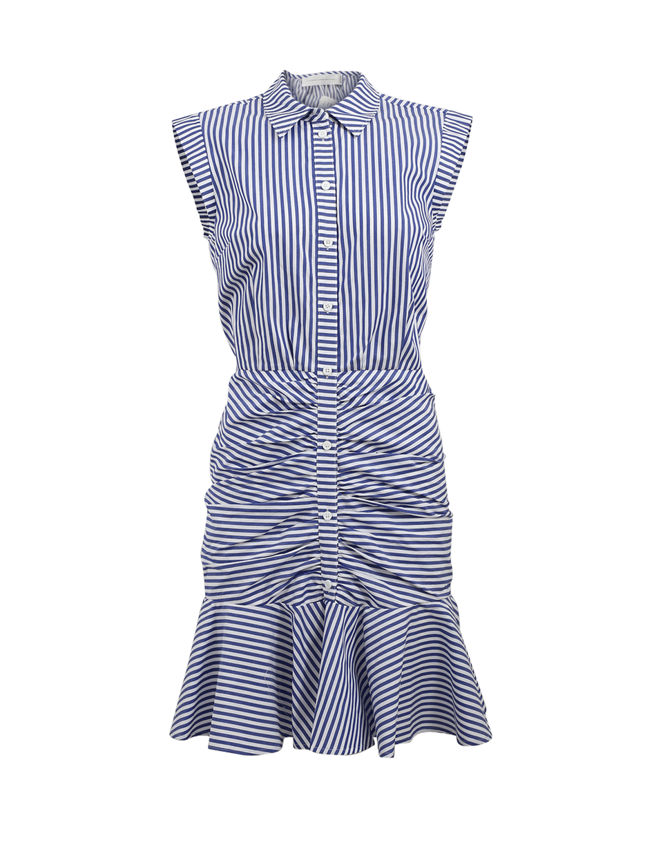 VERONICA BEARD-Ruched Shirt Dress-