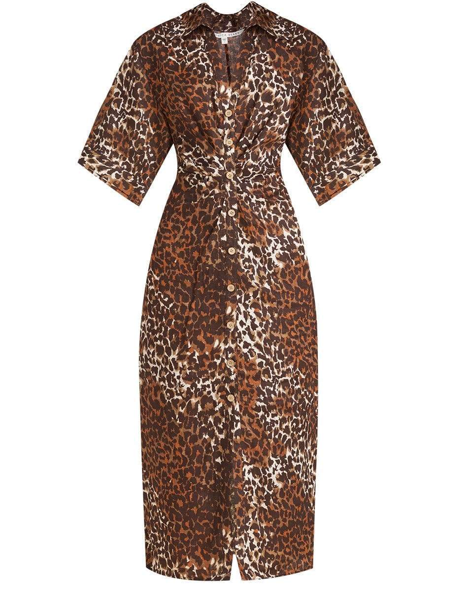 VERONICA BEARD-Seki Linen Leopard Dress-