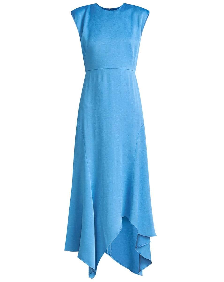 VERONICA BEARD-Peony Crepe-Back Satin Dress-FRENCH BLUE