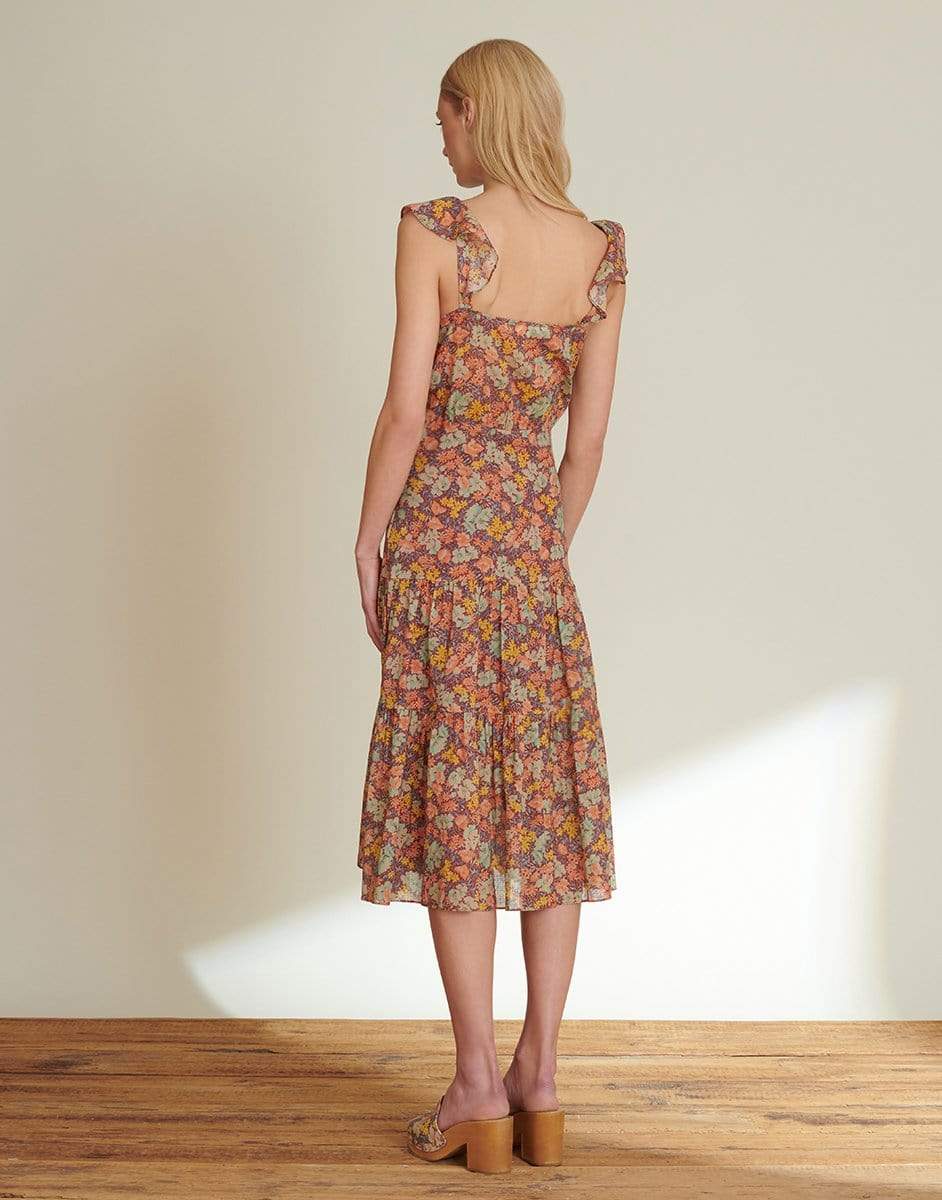 VERONICA BEARD-Malgosia Floral Midi Dress-