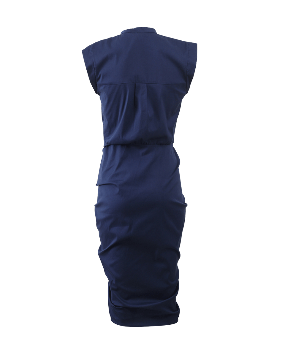 VERONICA BEARD-Ruched Shirt Dress-