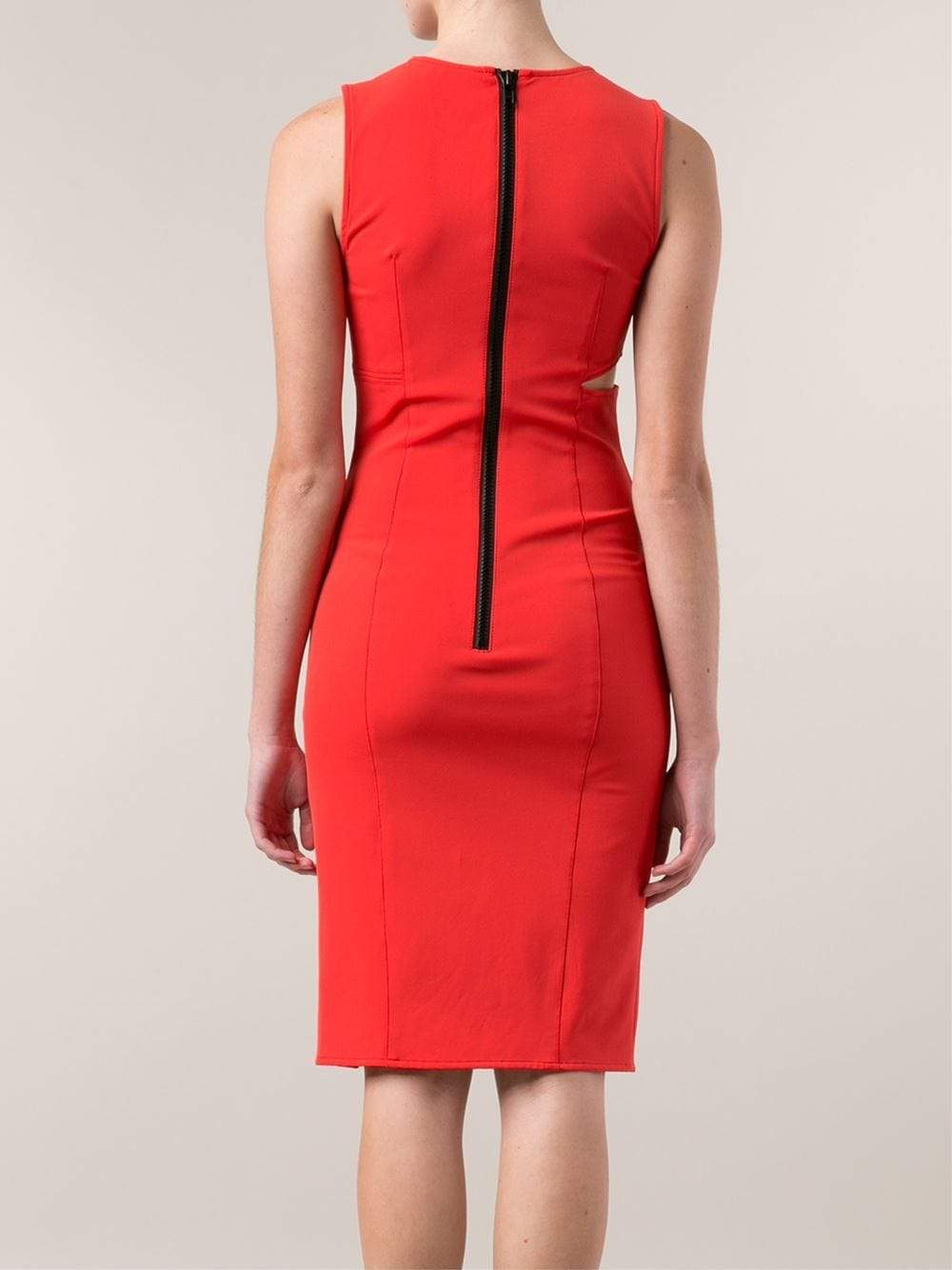 VERONICA BEARD-Scuba Sheath Cutout Dress-