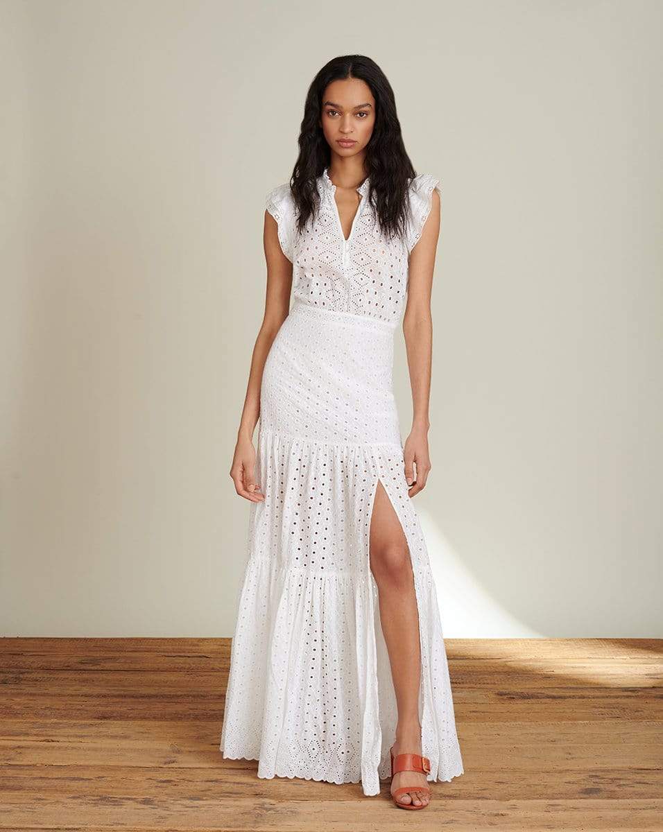 VERONICA BEARD-Satori Eyelet Maxi Dress - White-