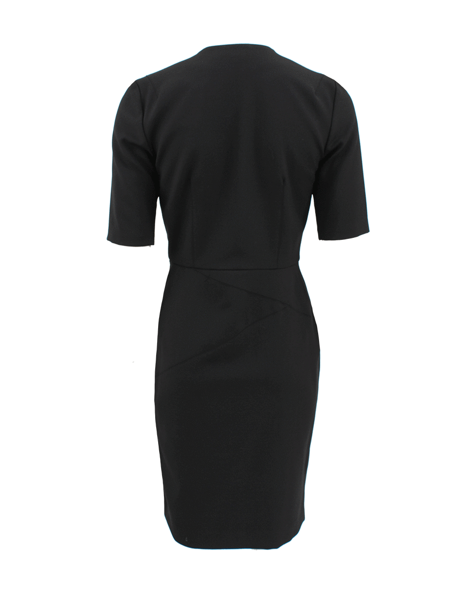 VERONICA BEARD-Quarter Zip Front V-Neck Dress-