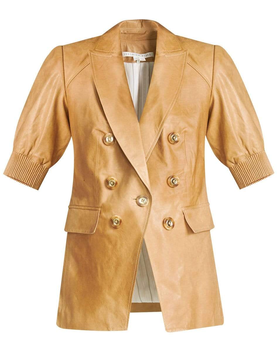VERONICA BEARD-Edra Leather Dickey Jacket - Khaki-