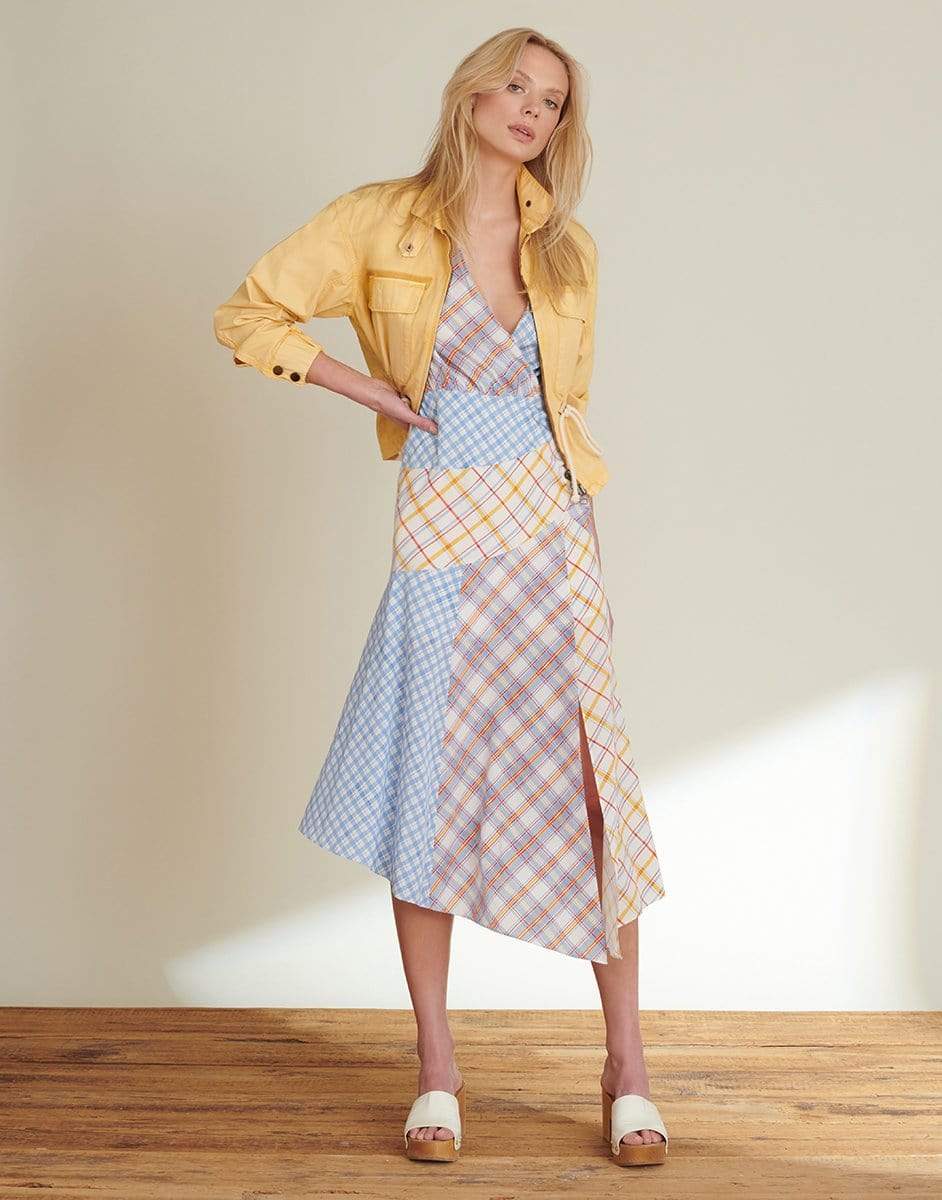 VERONICA BEARD-Mustard Roz Drawstring Peplum Jacket-