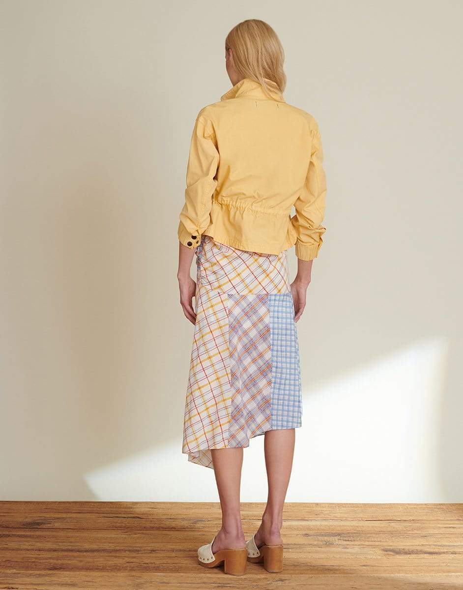 VERONICA BEARD-Mustard Roz Drawstring Peplum Jacket-