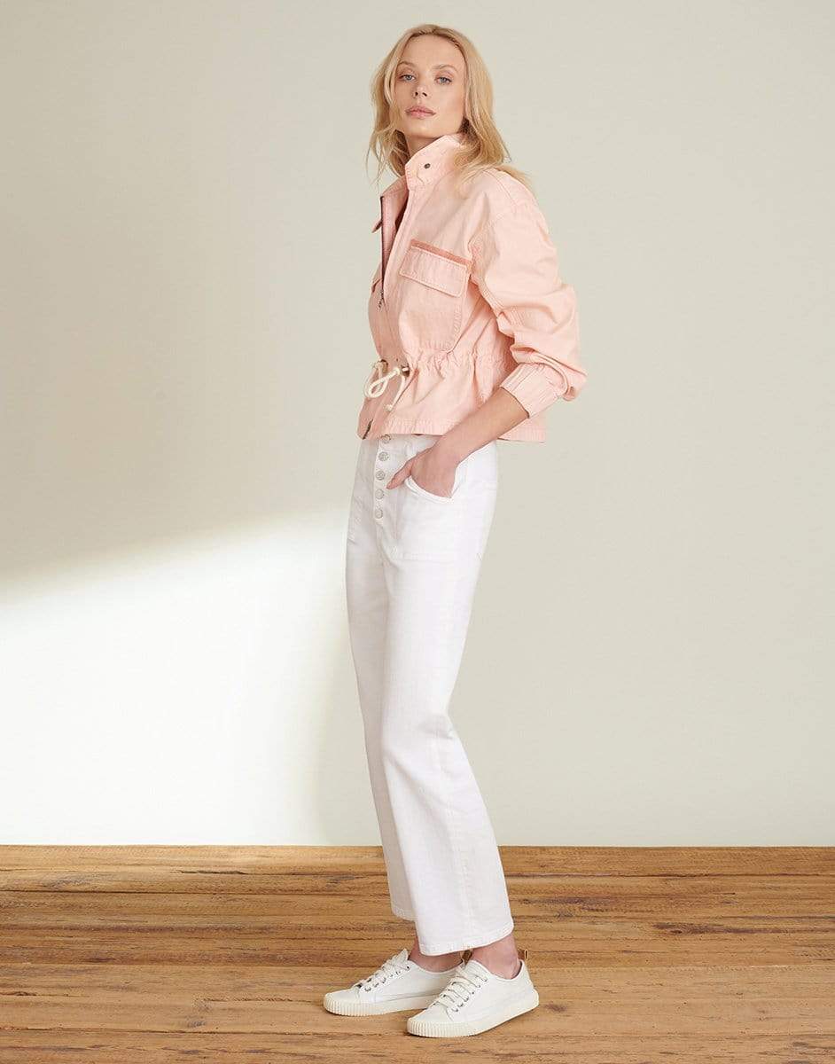 VERONICA BEARD-Blush Pink Roz Drawstring Peplum Jacket-