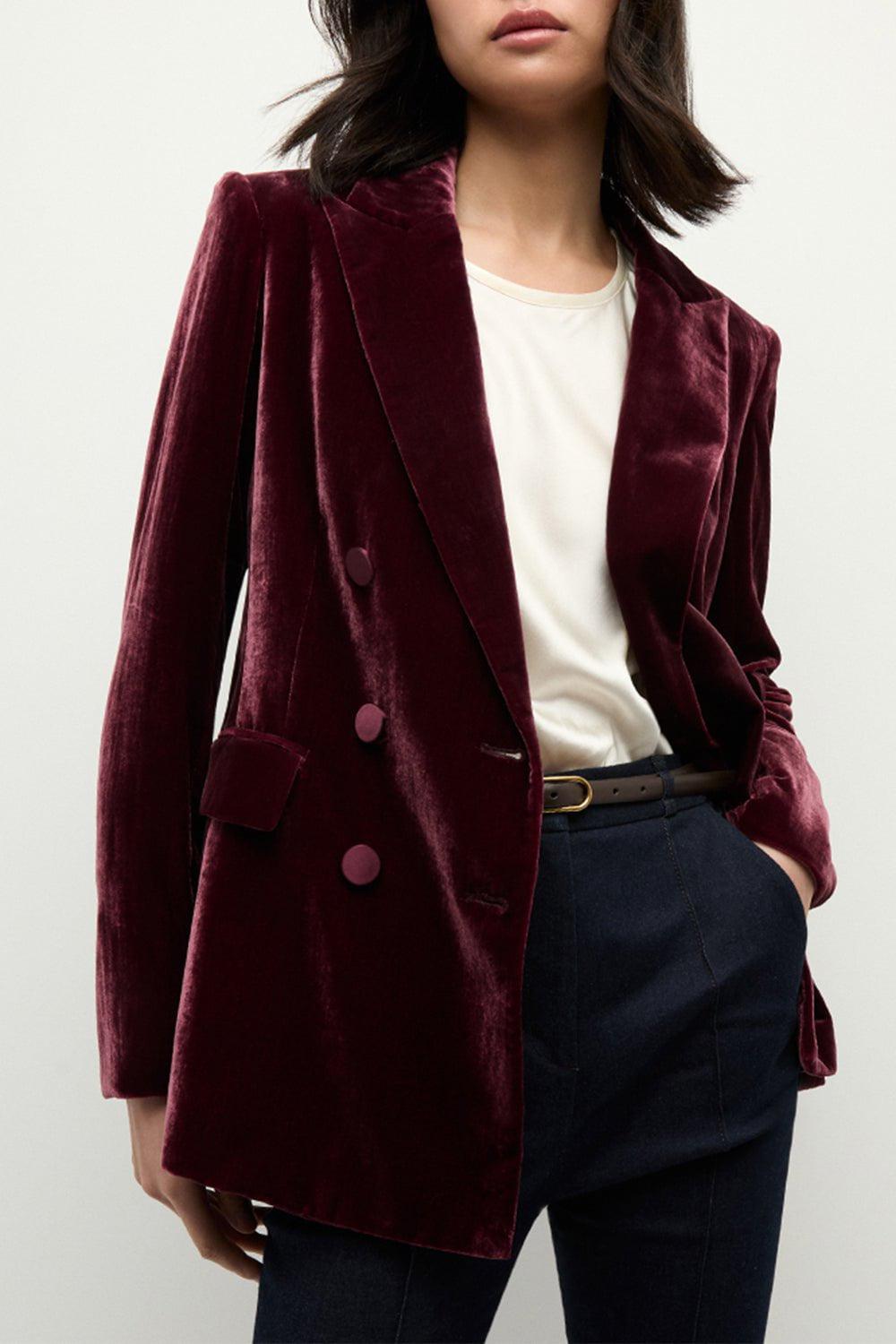 VERONICA BEARD-Ellette Dickey Jacket - Wine-