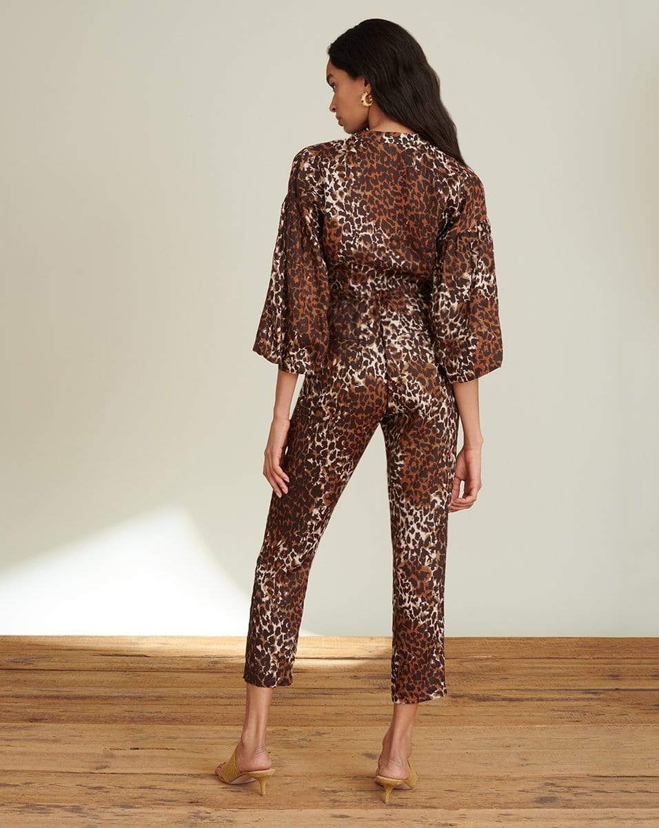 VERONICA BEARD-Oksana Linen Leopard Pant-