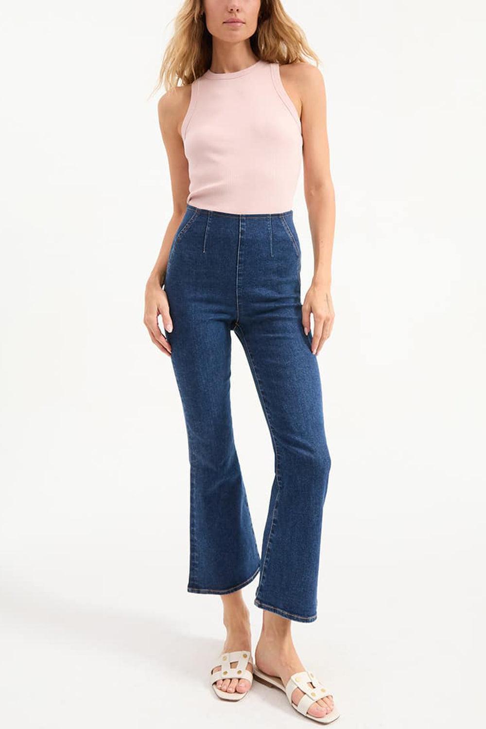 Carson Off-Duty Kick-Flare Jean-BRT BLUE-XS-CLOTHINGPANTCROPPED-VERONICA BEARD