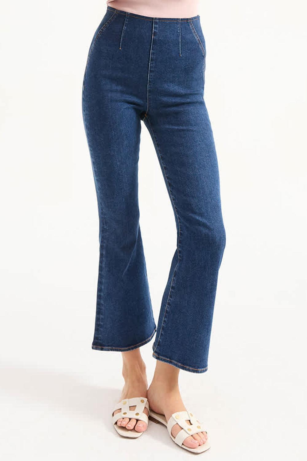 Carson Off-Duty Kick-Flare Jean-BRT BLUE-XS-CLOTHINGPANTCROPPED-VERONICA BEARD