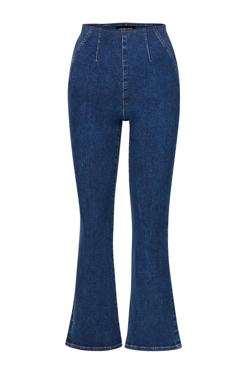 Carson Off-Duty Kick-Flare Jean-BRT BLUE-XS-CLOTHINGPANTCROPPED-VERONICA BEARD