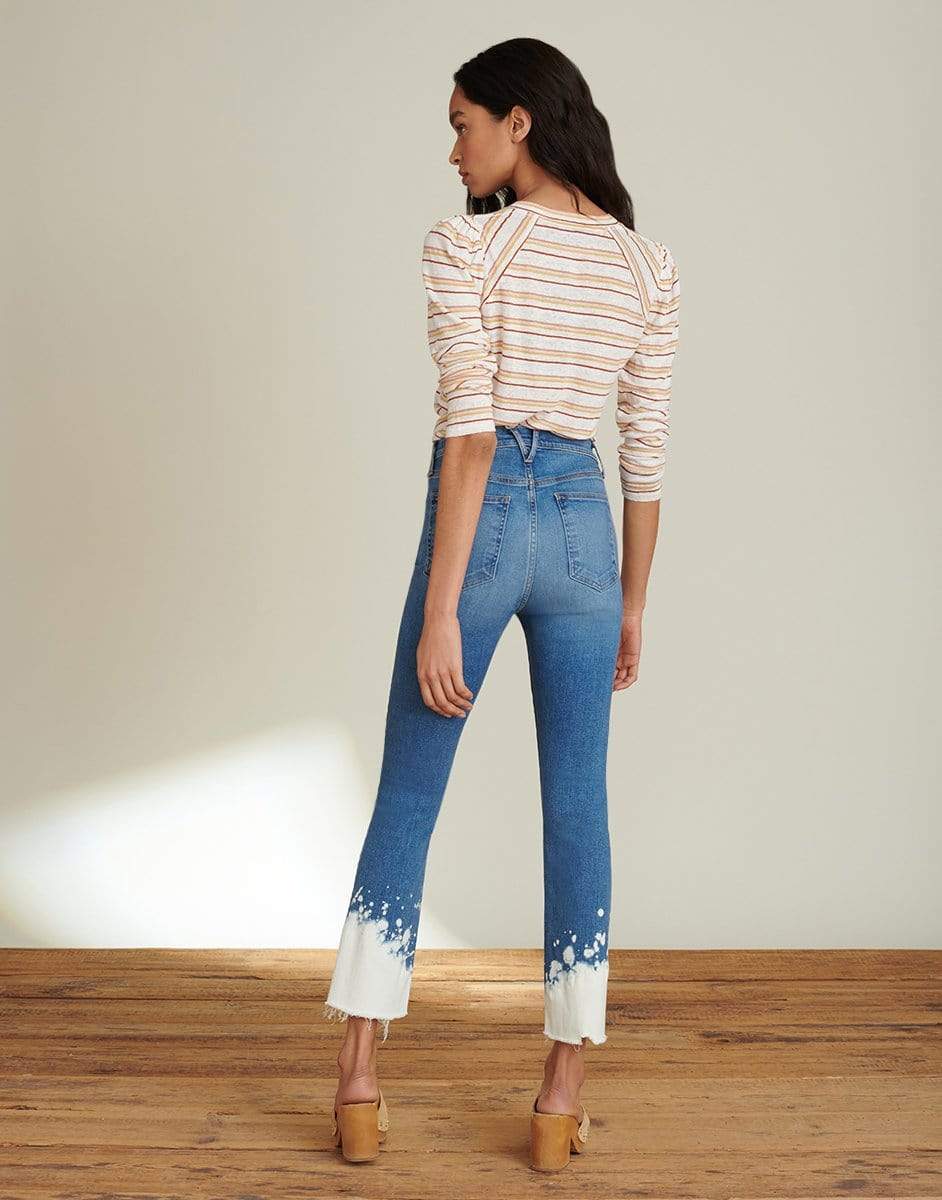 VERONICA BEARD-Carly Splatter Detail High-Rise Kick Flare Jean-