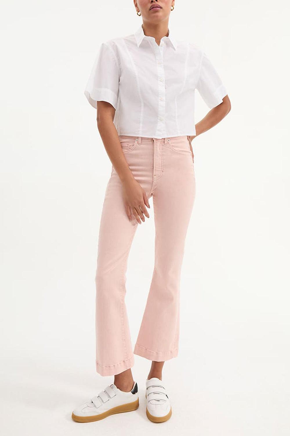 Carson Kick Flare Jean - Stone Pink Shell-STNDPKSH-26-CLOTHINGPANTDENIM-VERONICA BEARD
