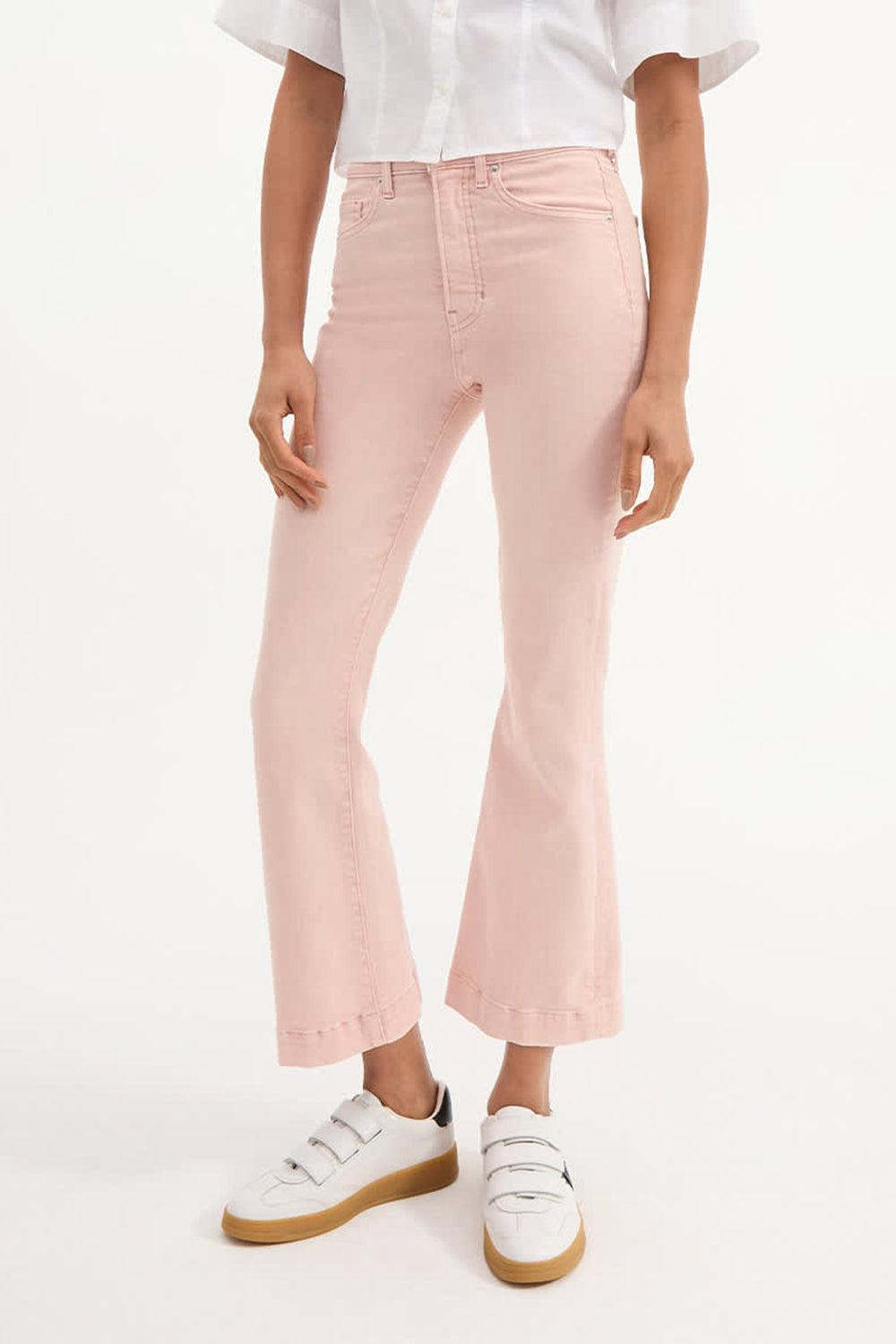 Carson Kick Flare Jean - Stone Pink Shell-STNDPKSH-26-CLOTHINGPANTDENIM-VERONICA BEARD