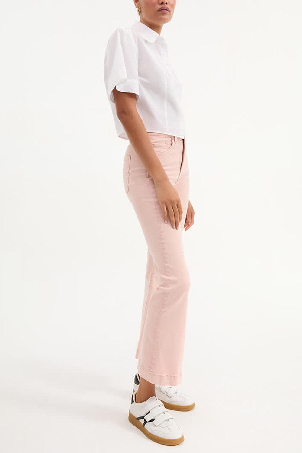 Carson Kick Flare Jean - Stone Pink Shell-STNDPKSH-26-CLOTHINGPANTDENIM-VERONICA BEARD