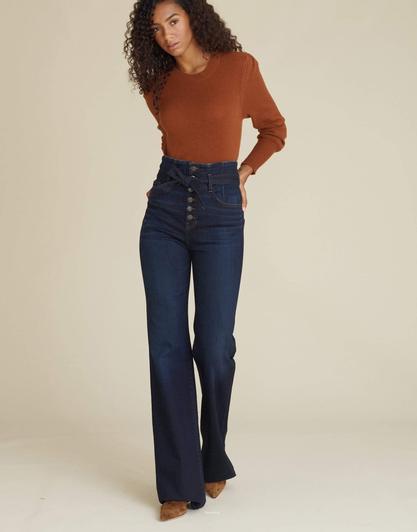 VERONICA BEARD-Rosanna Corset Wide Leg Pant-