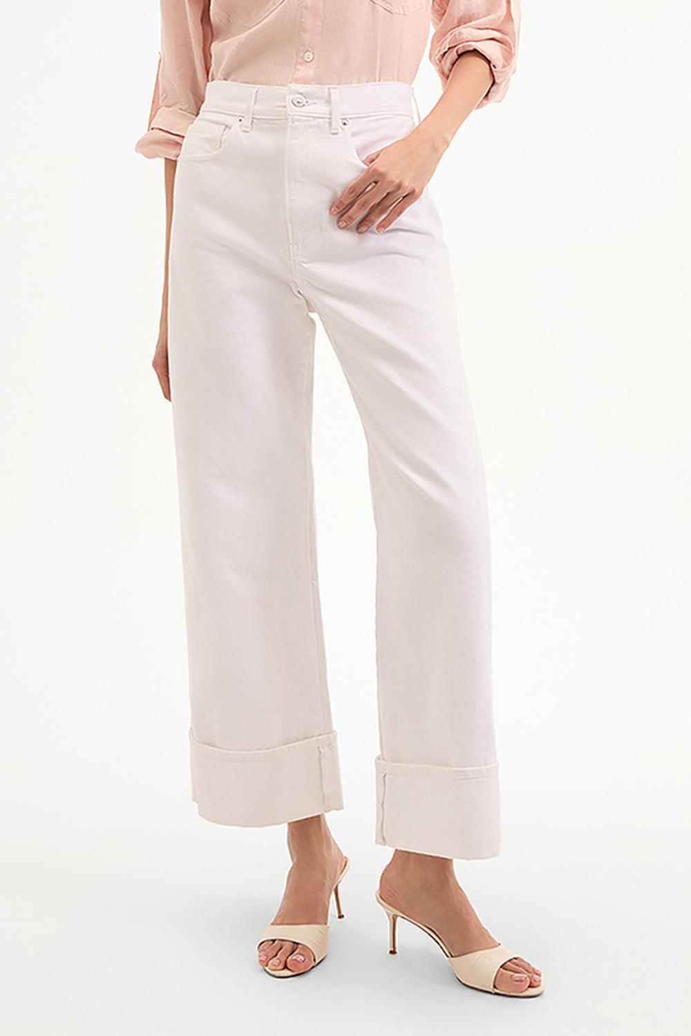 Taylor Cropped High Rise Wide-WHITE-26-CLOTHINGPANTWIDE LEG-VERONICA BEARD