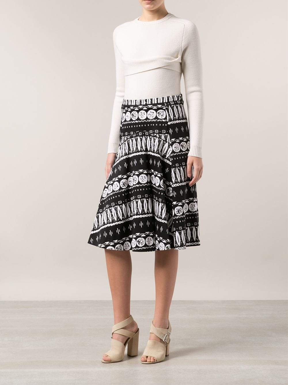 VERONICA BEARD-Woodblock Print Skirt-