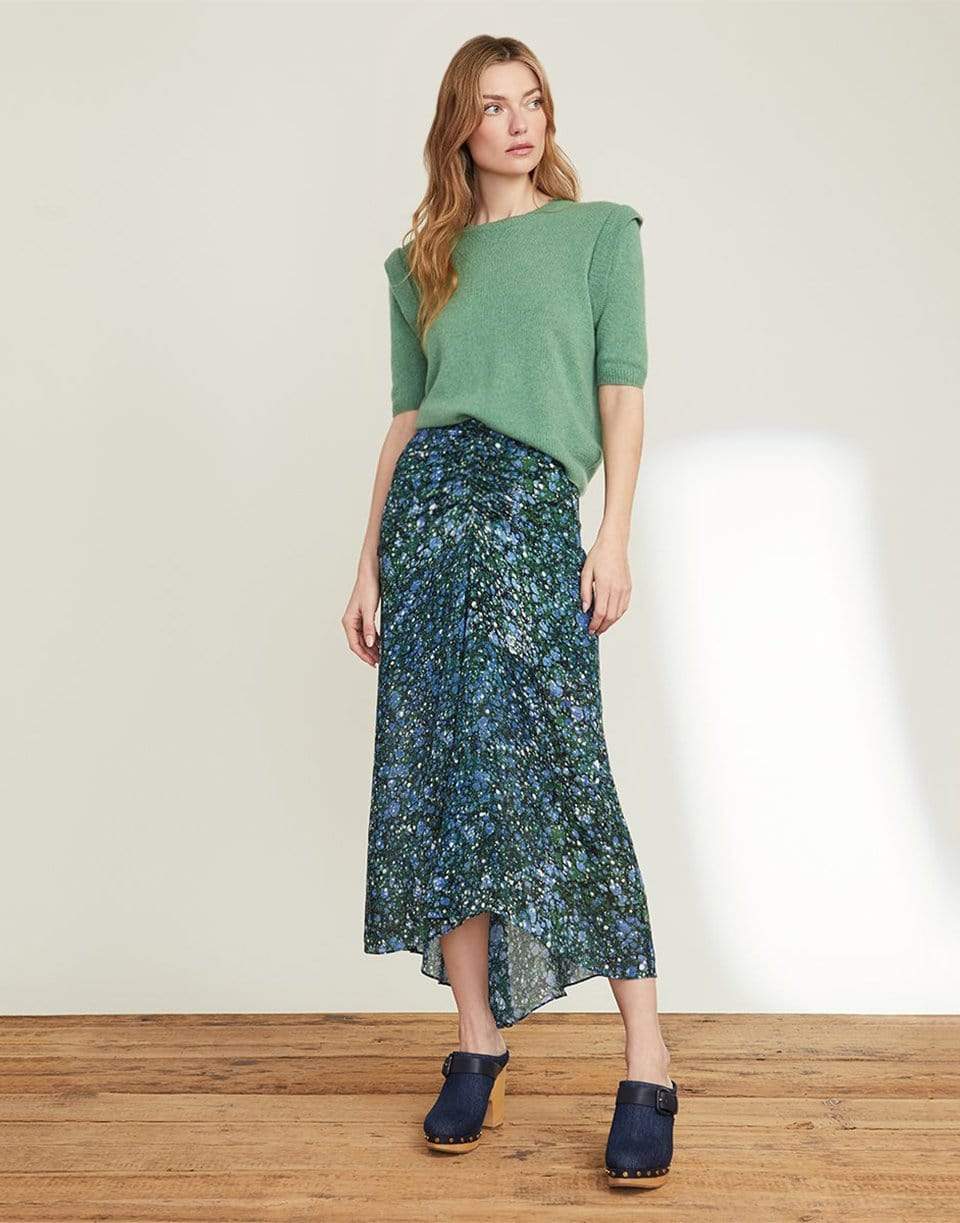 VERONICA BEARD-Limani Marble-Print Skirt-
