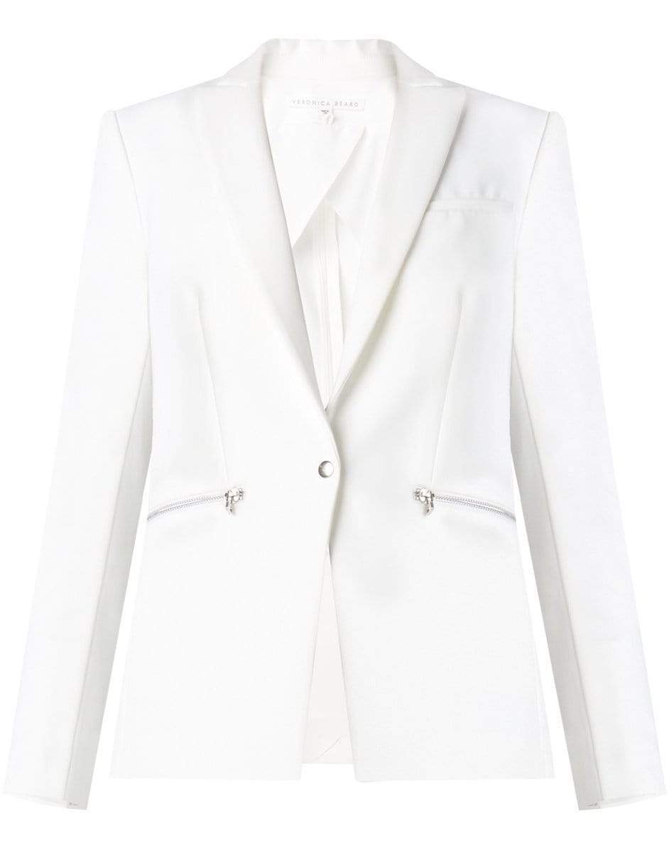 VERONICA BEARD-White Scuba Dickey Jacket-