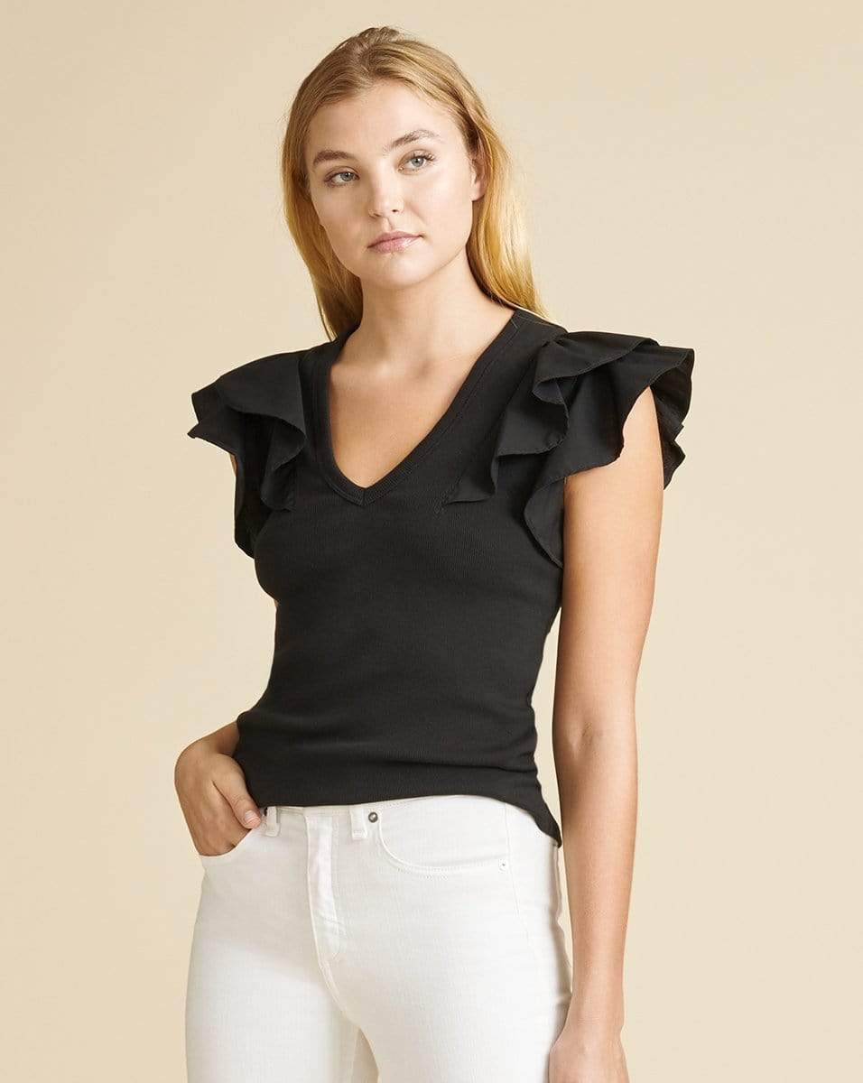 VERONICA BEARD-Cathie Ruffled Top-