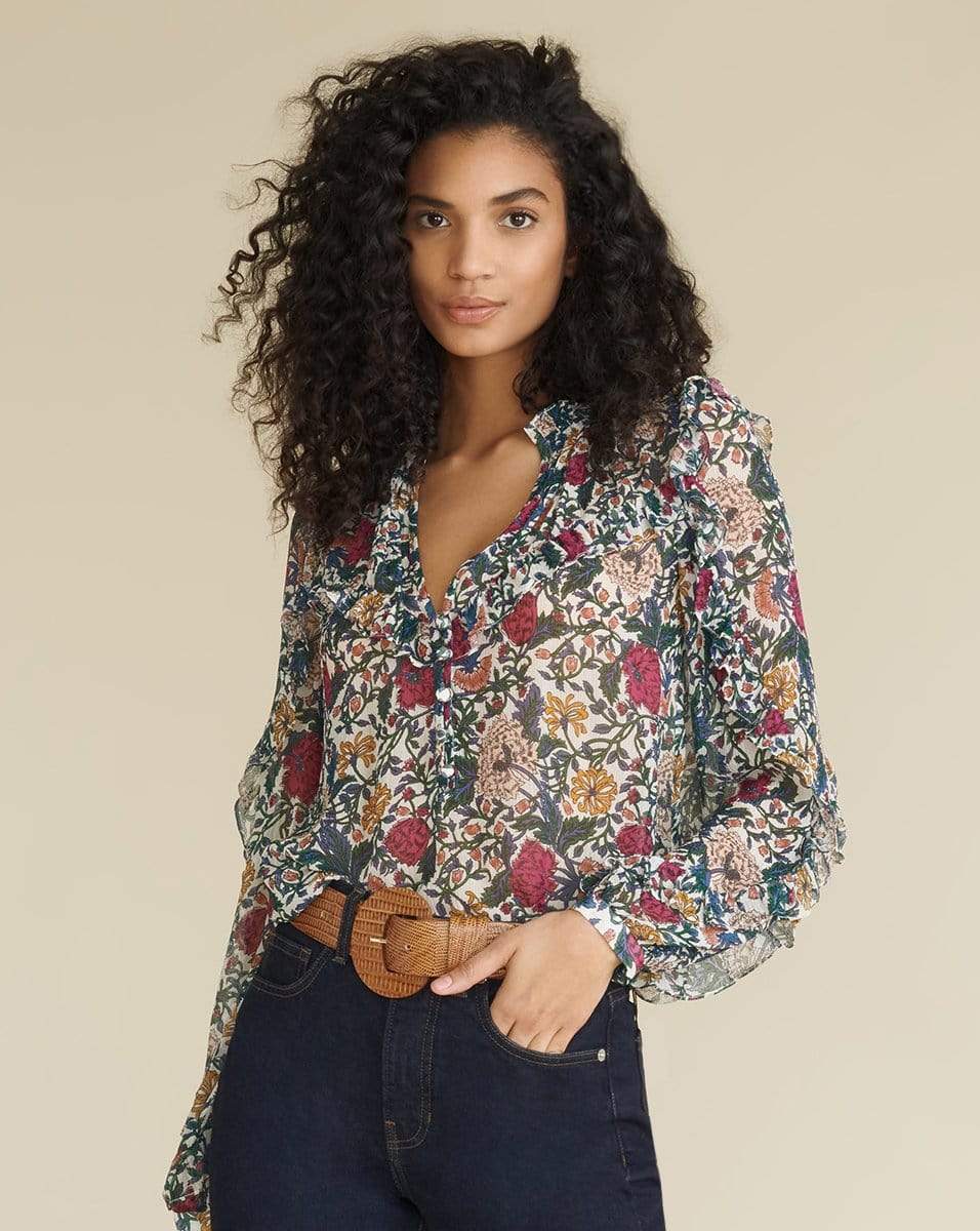 VERONICA BEARD-Abra Floral Blouse-