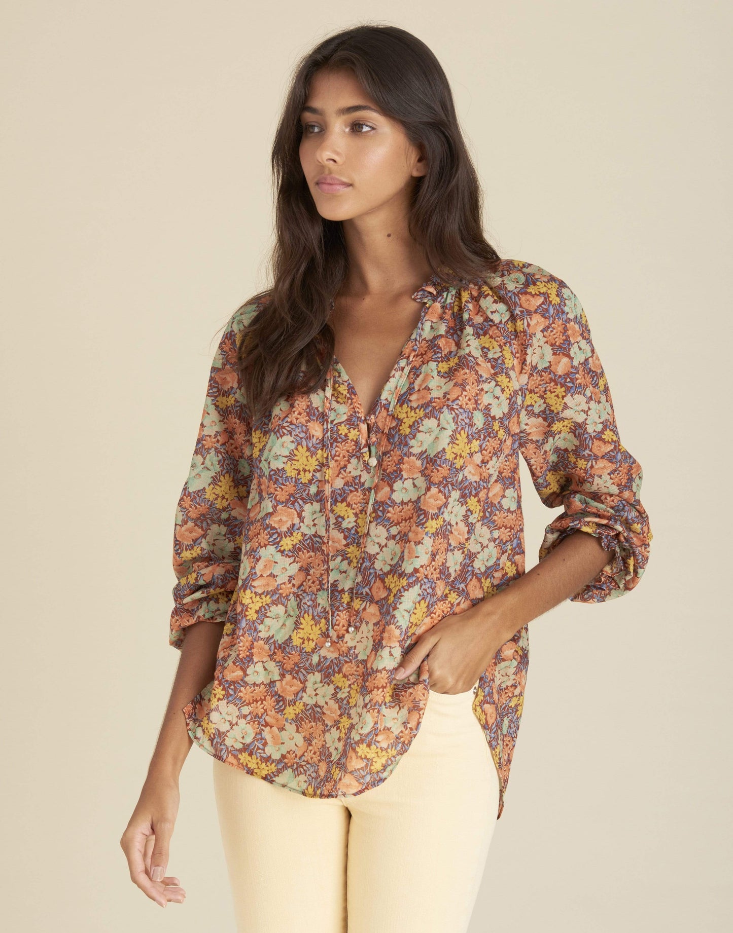 VERONICA BEARD-Floral Antonette Top-