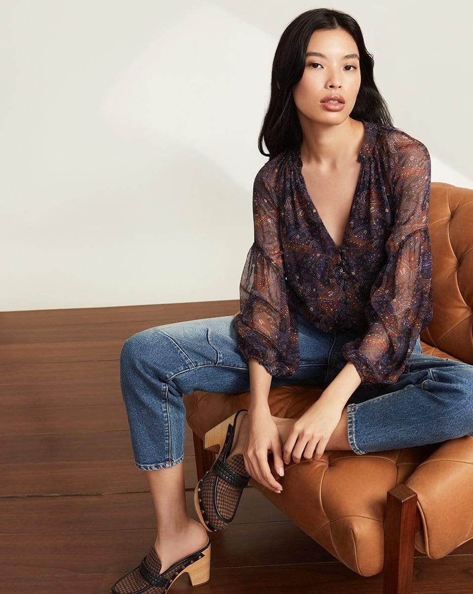 VERONICA BEARD-Jayce Vintage-Print Blouse-