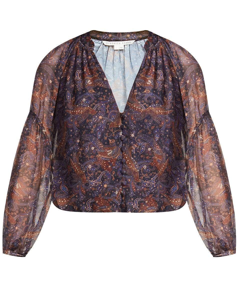 VERONICA BEARD-Jayce Vintage-Print Blouse-