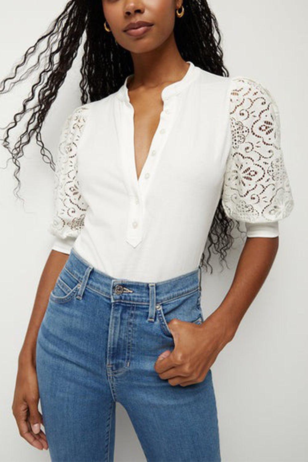 VERONICA BEARD-Coralee Puff Sleeve Tee-