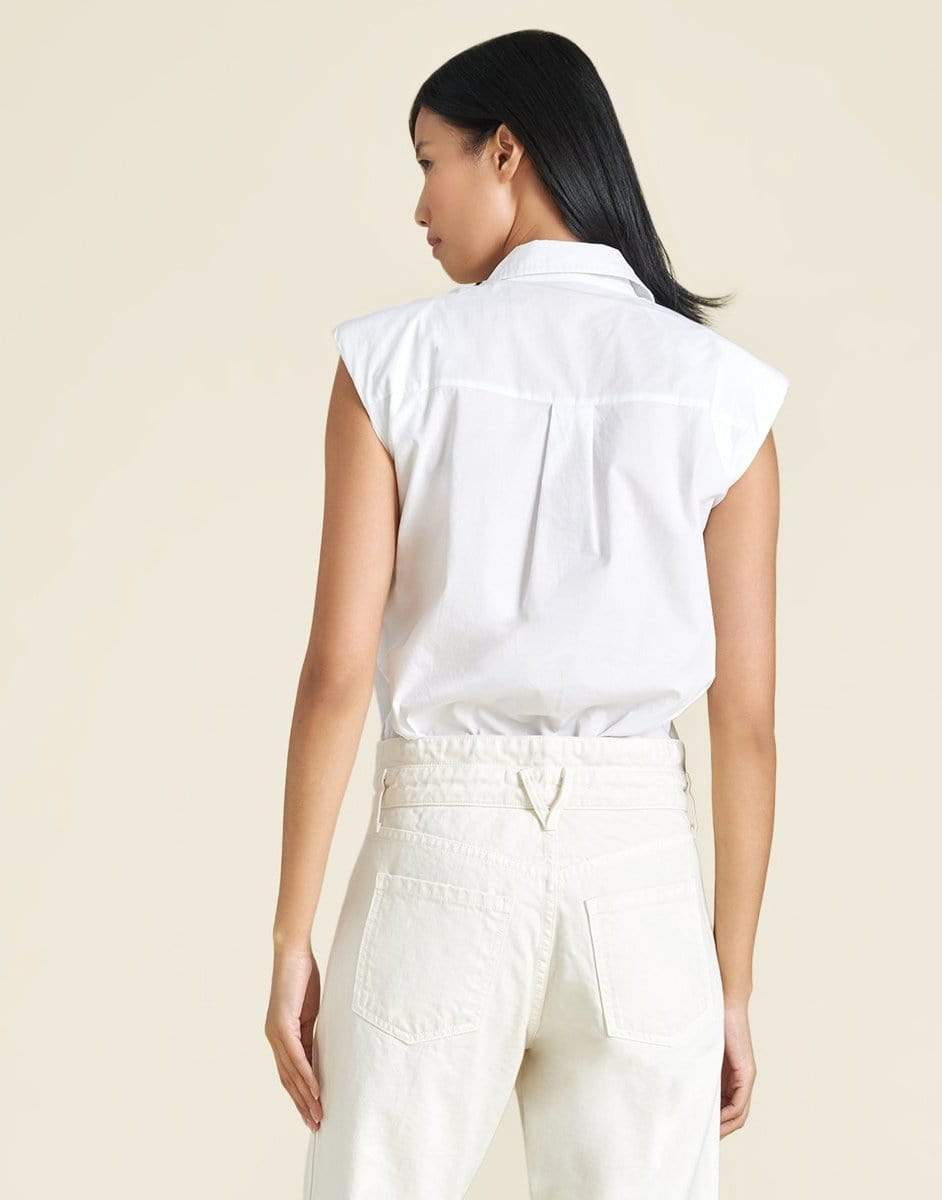 VERONICA BEARD-Kat Padded Shoulder Top-