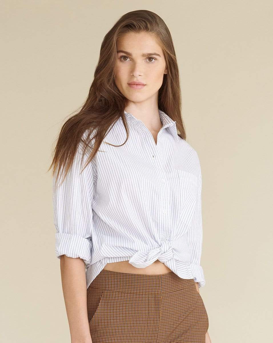 VERONICA BEARD-Keiko Striped Button-Down Shirt-