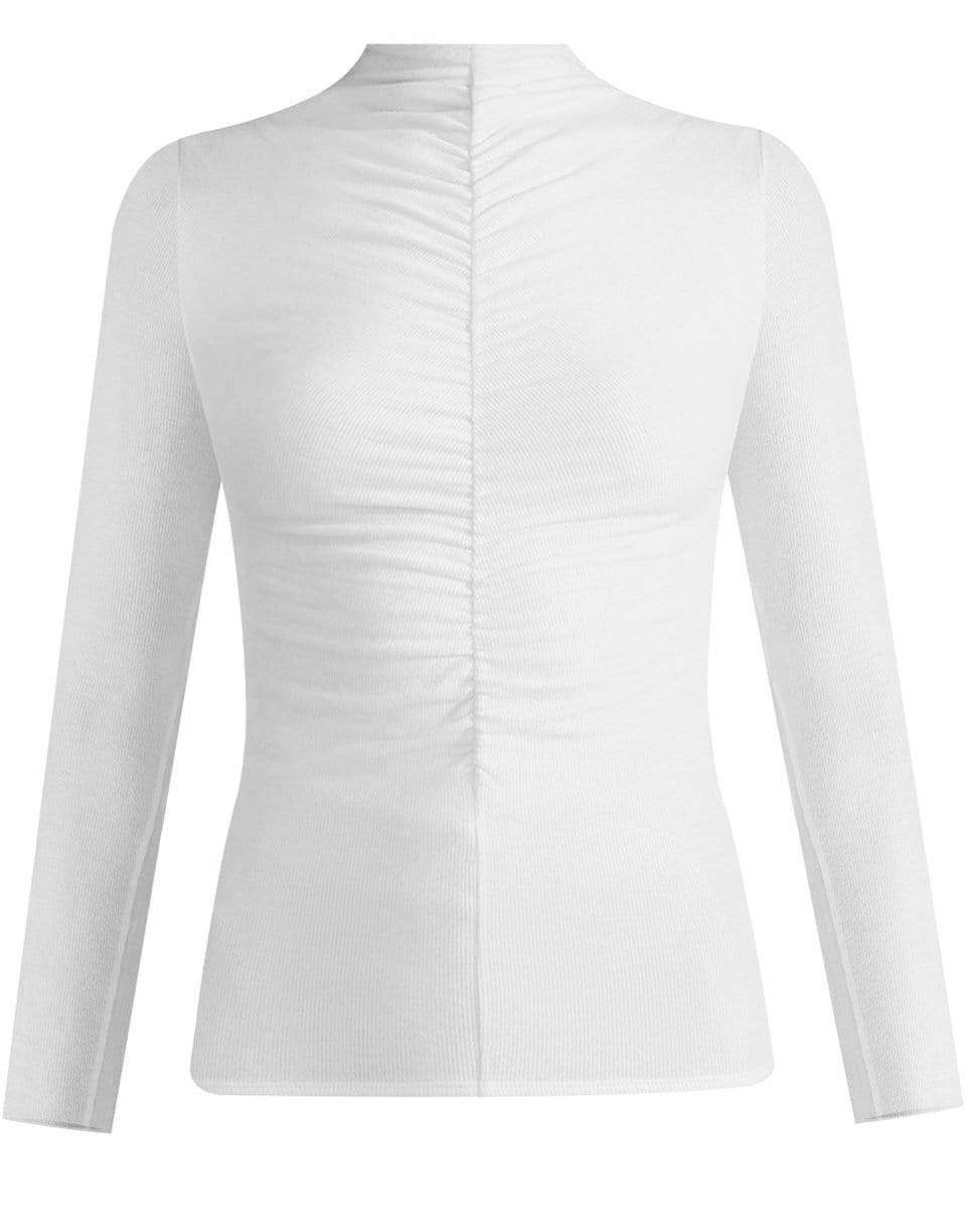 VERONICA BEARD-Theresa Ruched Turtleneck - White-