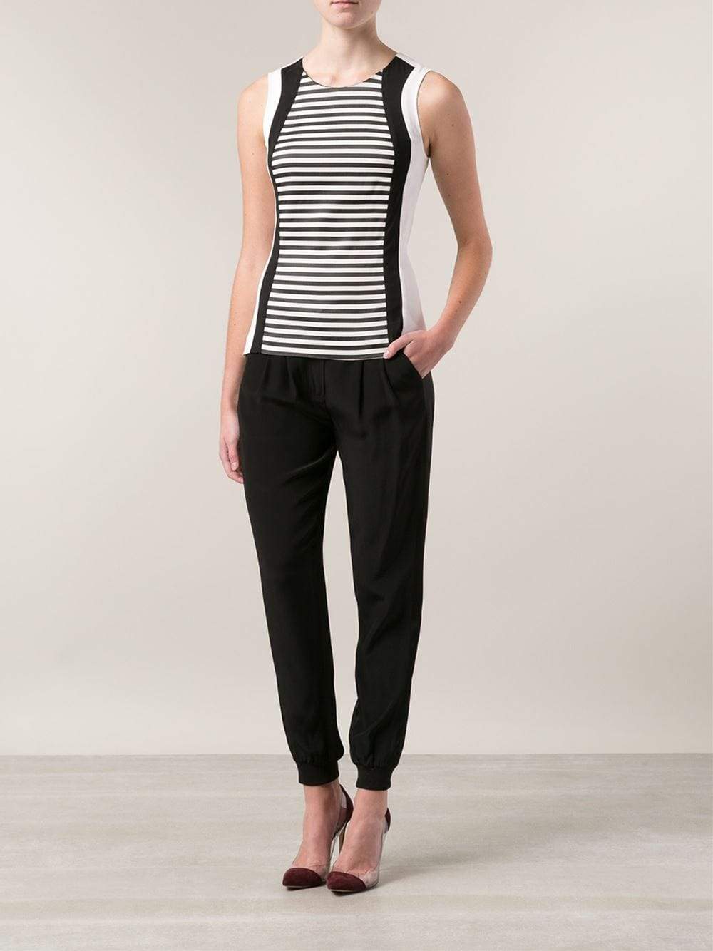VERONICA BEARD-Stretch Striped Top-