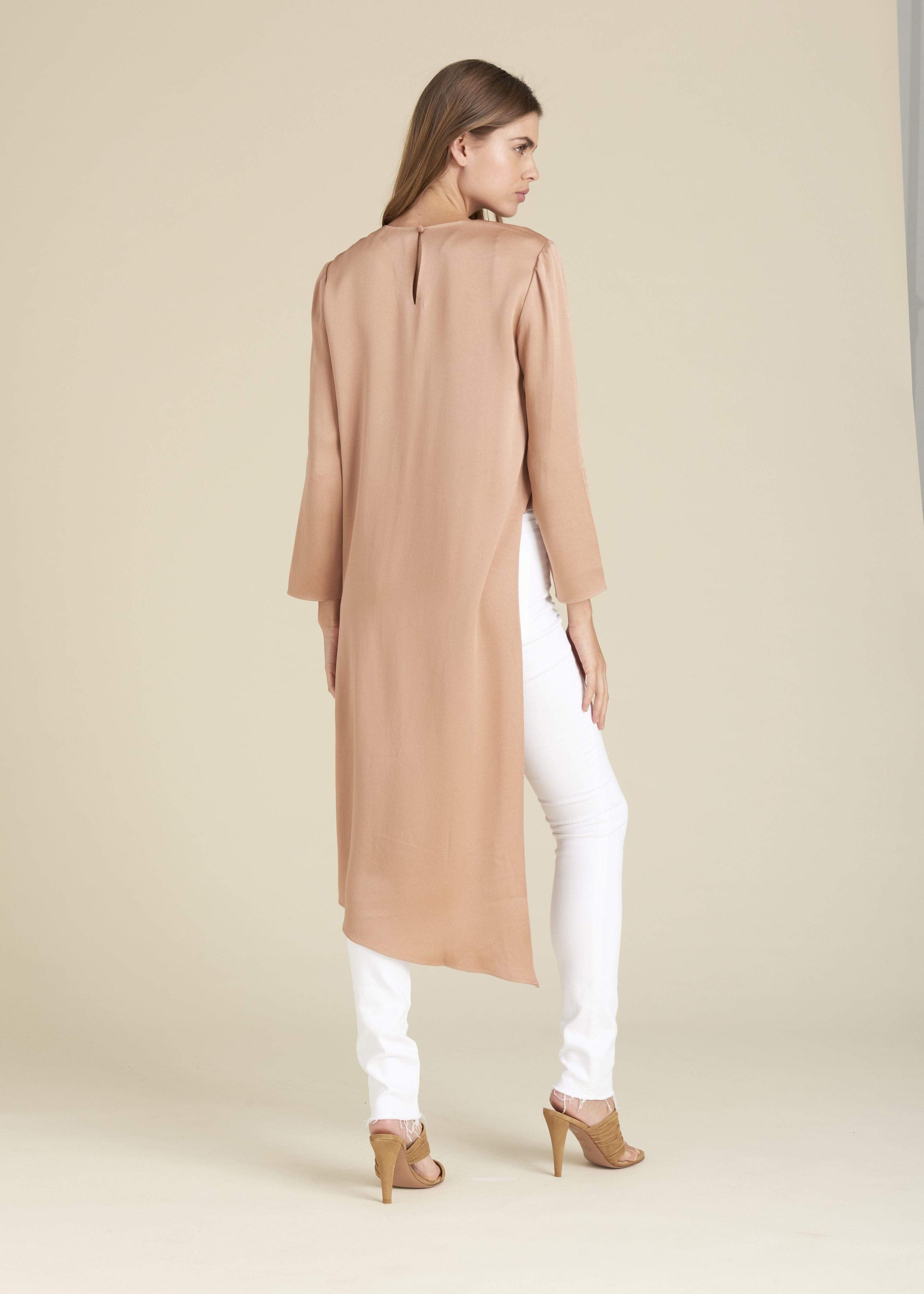 VERONICA BEARD-Rome Slit Tunic Top - Chai-