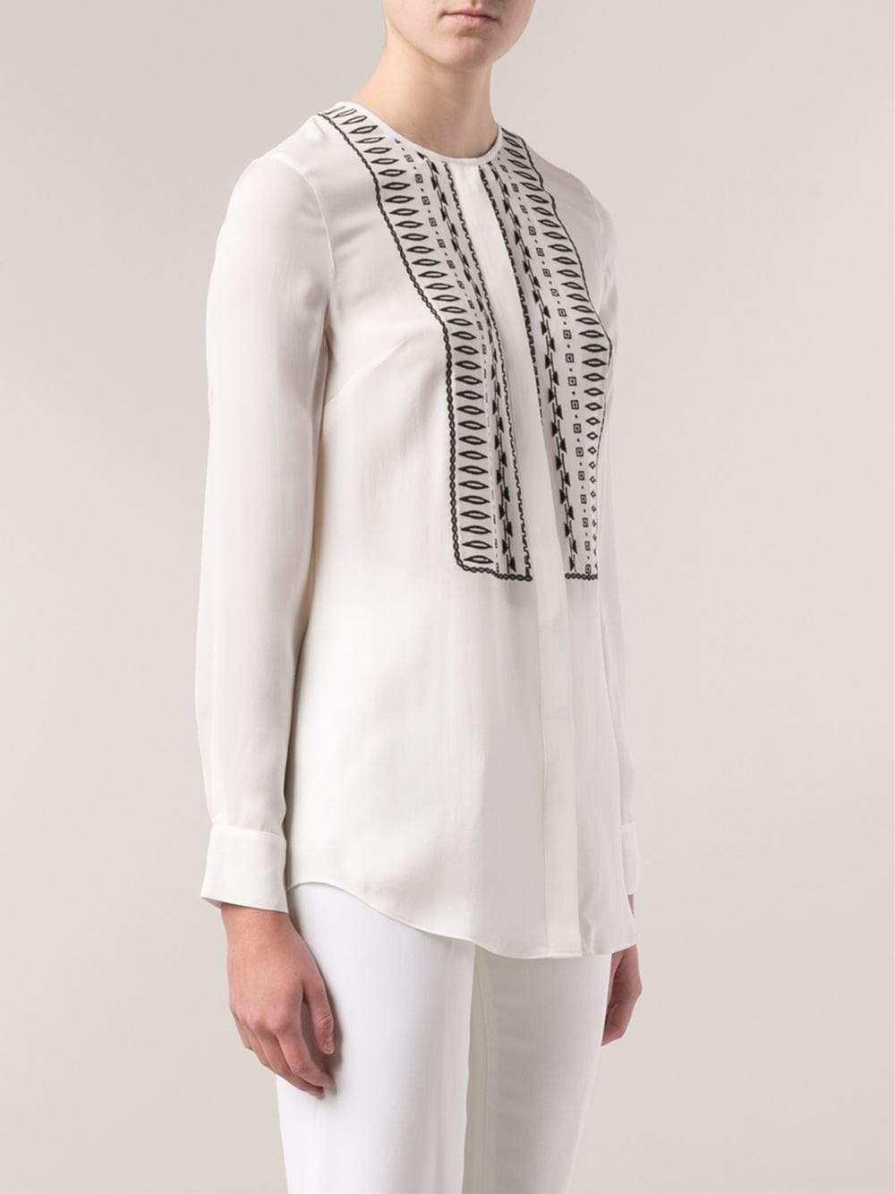 VERONICA BEARD-Embroidered Button Down Tunic-