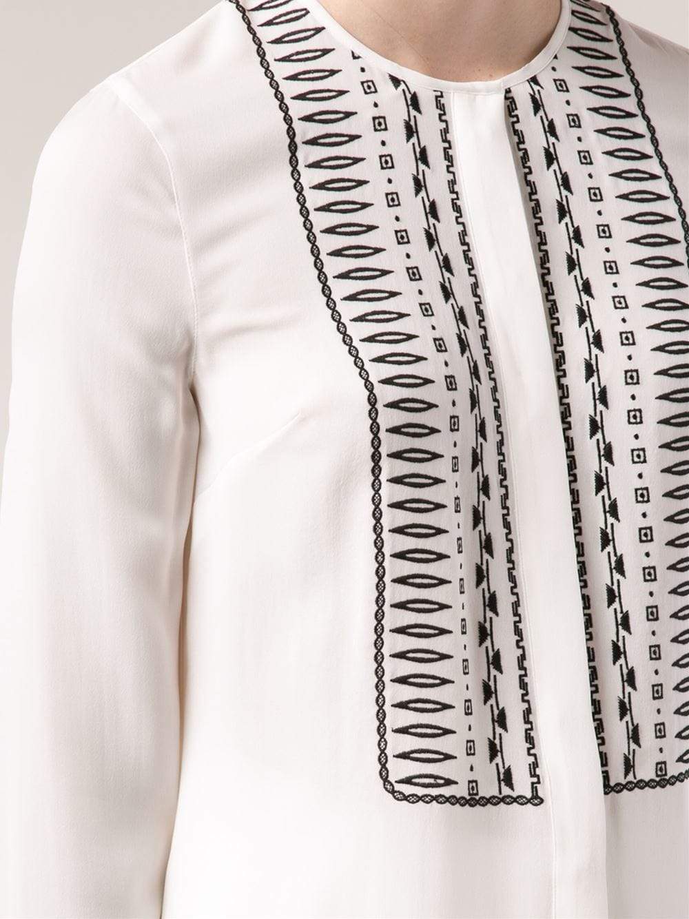 VERONICA BEARD-Embroidered Button Down Tunic-