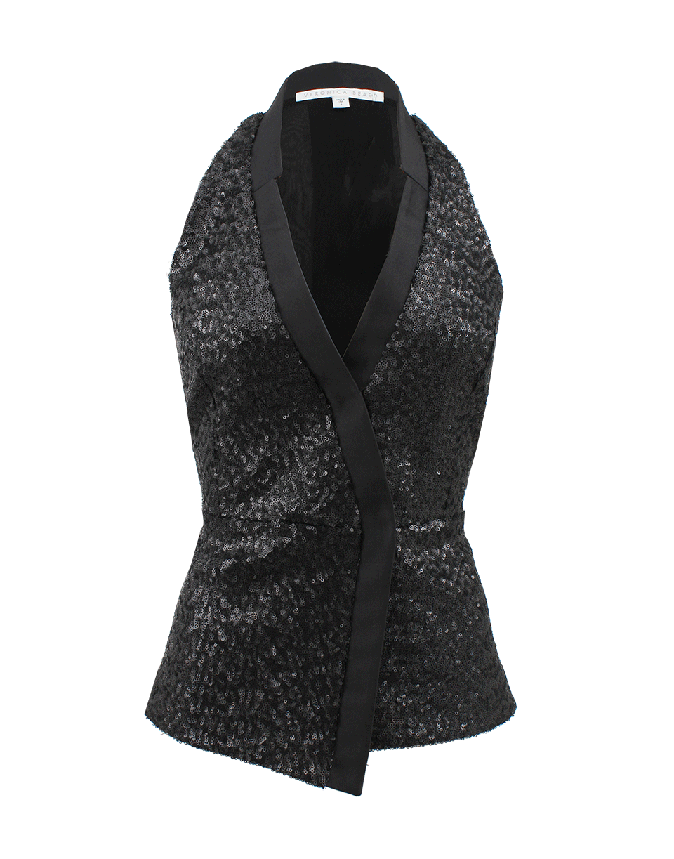 VERONICA BEARD-Sleeveless V-Neck Sequin Vest-