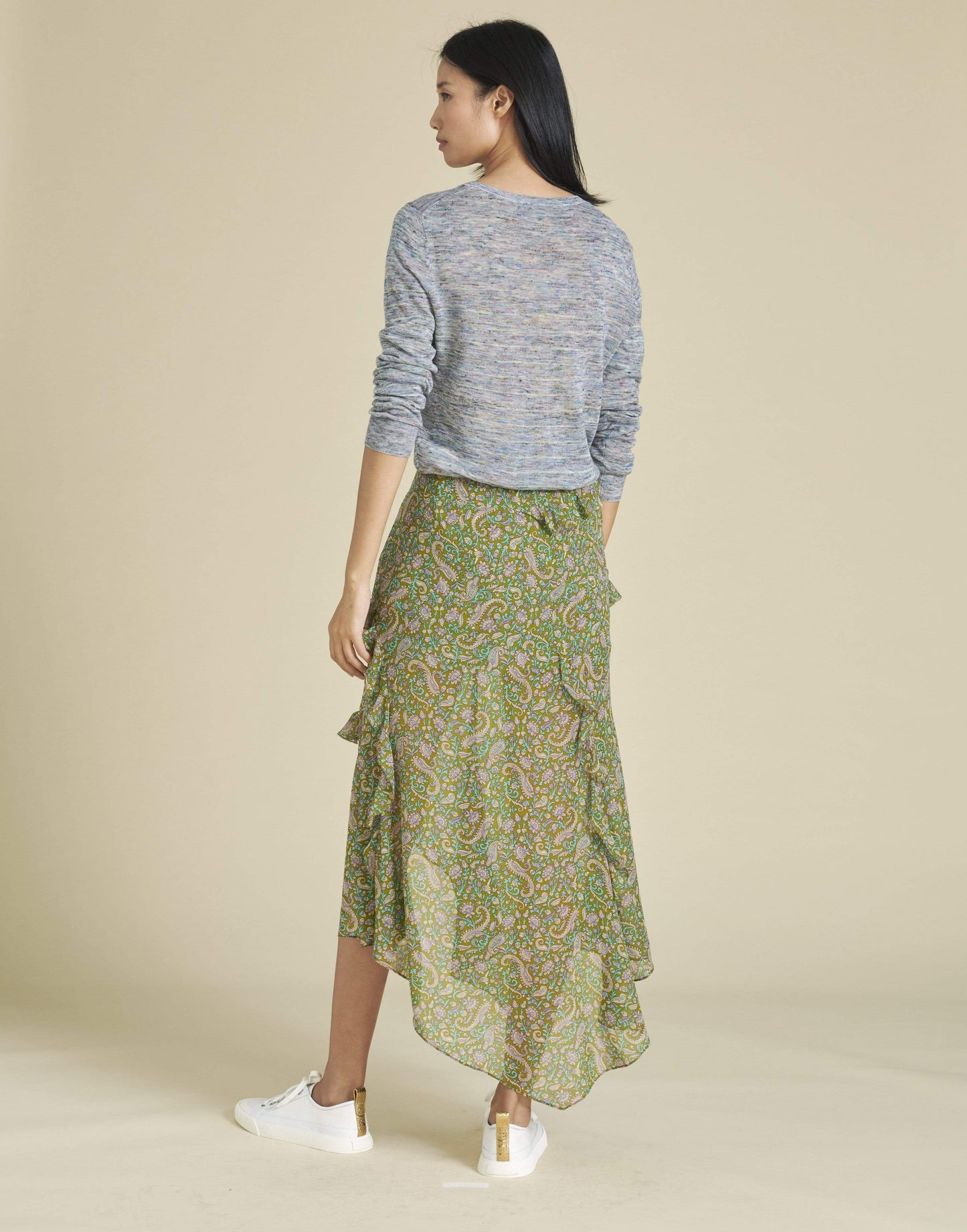 VERONICA BEARD-Blue Henderson Space-Dyed Pullover-