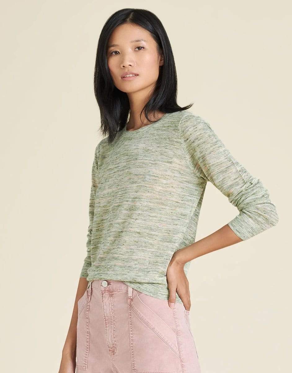 VERONICA BEARD-Green Henderson Space-Dyed Pullover-