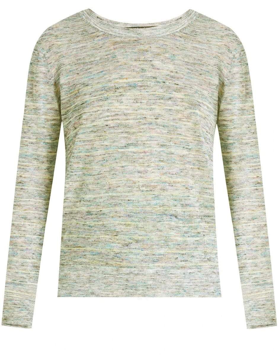 VERONICA BEARD-Green Henderson Space-Dyed Pullover-