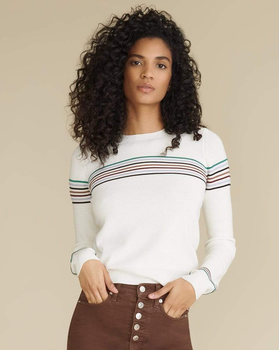 VERONICA BEARD-Ivory Posie Crewneck Pullover-
