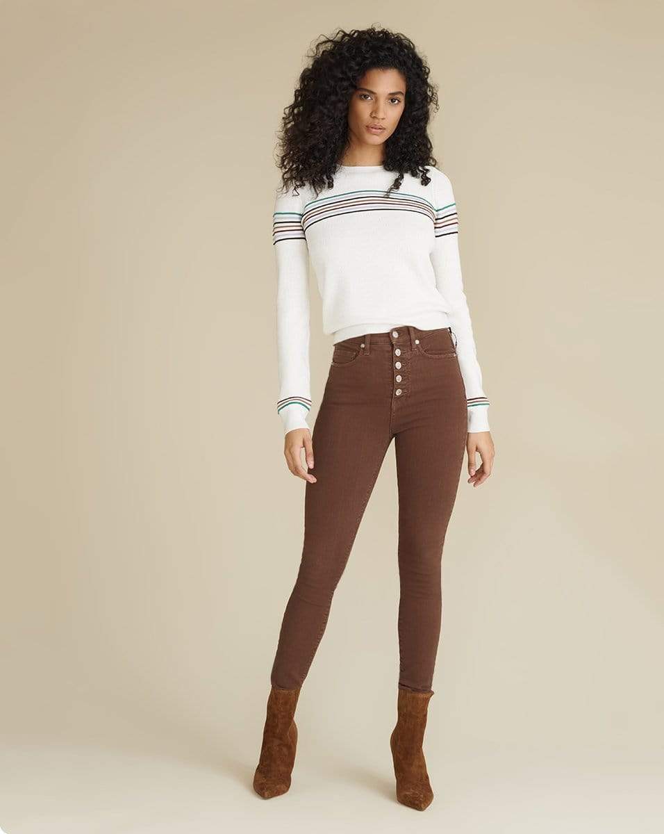 VERONICA BEARD-Ivory Posie Crewneck Pullover-