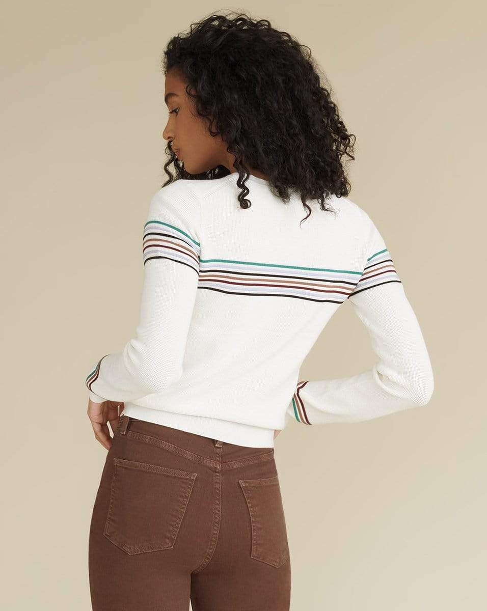 VERONICA BEARD-Ivory Posie Crewneck Pullover-